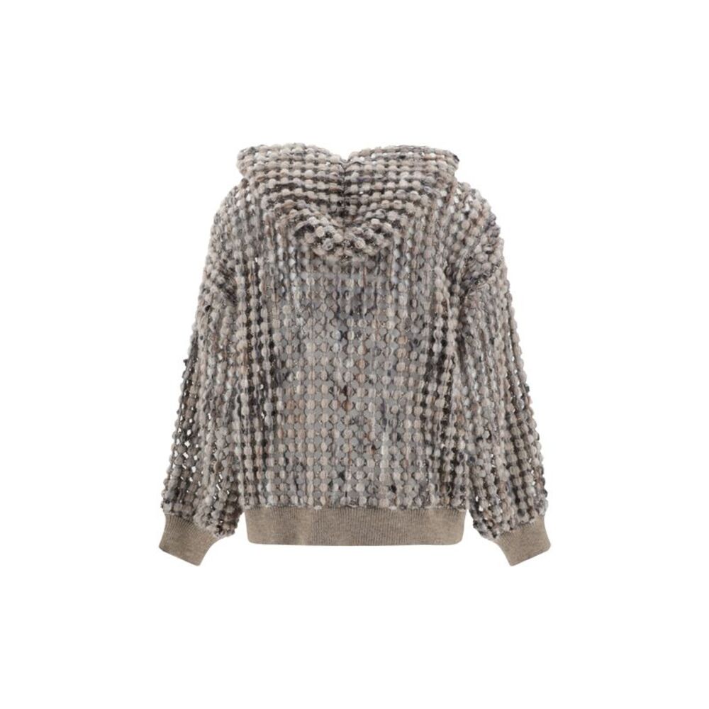 Brunello Cucinelli Women Perfored Wool Cardigan - Picture 2 of 3